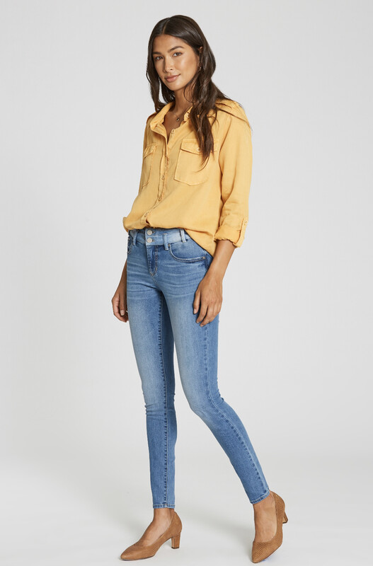 Jeans-Dear John Skinny High rise jeans. Two Tone Double Waistband Denim