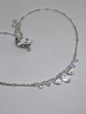 Necklaces-(3) Crystal Necklaces handmade beaded necklace In Red, Blue And Crystal