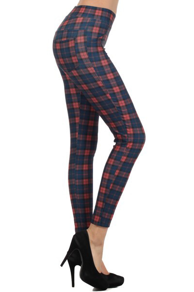 Leggings, Plaid Red/blue And Green/navy