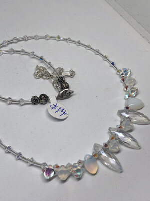 Necklaces (4)-Crystal Necklaces In Aurora  Borealis Crystal, Lime, Black, And Purple