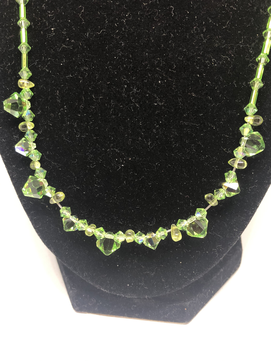 Necklaces (4)-Crystal Necklaces In Aurora  Borealis Crystal, Lime, Black, And Purple