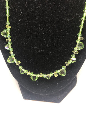 Necklaces (4)-Crystal Necklaces In Aurora  Borealis Crystal, Lime, Black, And Purple
