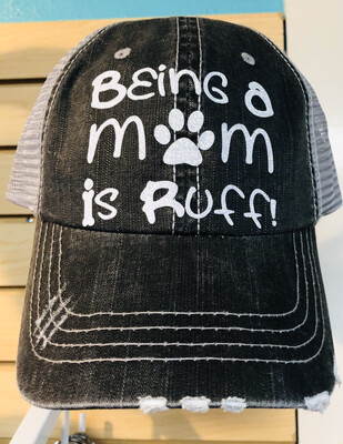 Hat-baseball Cap, Grey, With Many Sayings, Vented Back Panel With Velcro Closure 