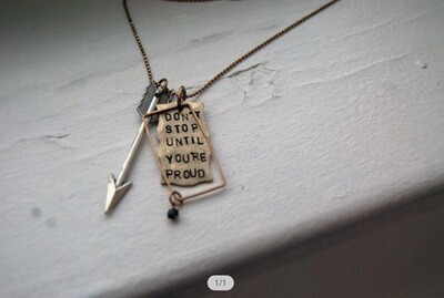 Necklace-metal with (several Choices Of sayings) in gold and silver