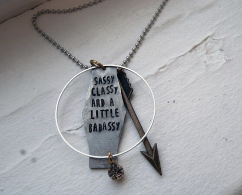 Necklaces-metal with stamped sayings (many Choices Of Sayings)