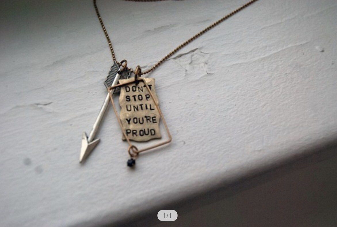 Necklace-metal with (several Choices Of sayings) in gold and silver