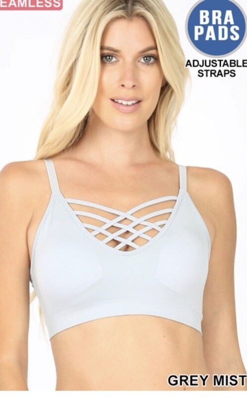 Bralette-padded Bra With Criss Cross Front In Many Colors