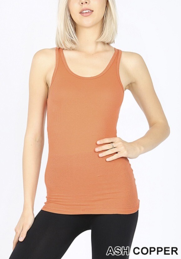 Tank Top-Racer Back Tank In Three Colors