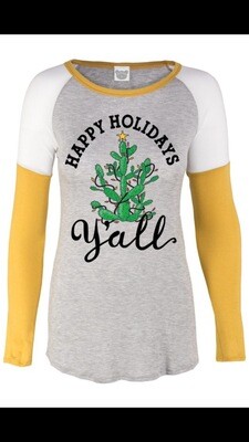 Tee’s-Christmas With Cactus And happy Holiday Y’all