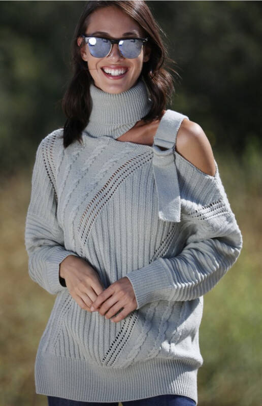 Sweater-Cream color only with shoulder strap and turtleneck