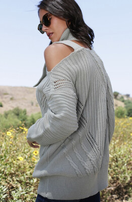 Sweater-Cream color only with shoulder strap and turtleneck