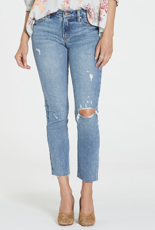 Jeans-Dear John Blaire brushed Denim High Rise, Destruction, Raw Cut Hem At Ankle