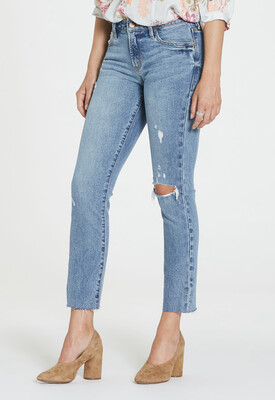 Jeans-Dear John Blaire brushed Denim High Rise, Destruction, Raw Cut Hem At Ankle