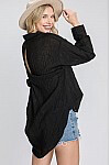 Shirt-Black And Cream Long Sleeve Textured button-down shirts with twisted open back detail.  Black Also Comes In Plus

80% Rayon 20% Nylon