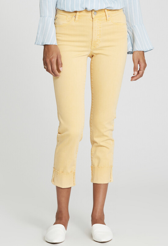 Jeans-Dear John-Blair High Rise Cuffed Colored Jeans-Yellow, Tan, Denim, White And Tangerine 