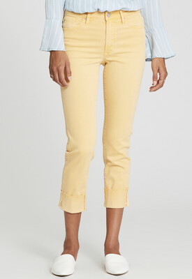 Jeans-Dear John-Blair High Rise Cuffed Colored Jeans-Yellow, Tan, Denim, White And Tangerine 