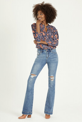 Jeans-Dear John Capetown Jaxtyn Boot Cut brushed Denim High Rise, Destruction