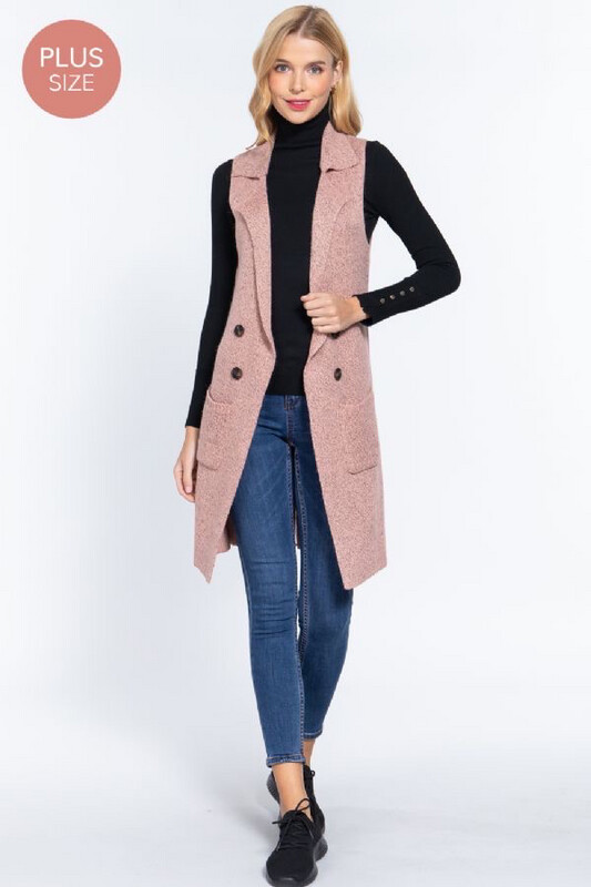 Vest-duplicate Long Vest In Plus And Regular Size With Pockets. Black, Maroon, Dark Gray, Camel, Sky Blue, Light Gray, Chocolate, Mauve
