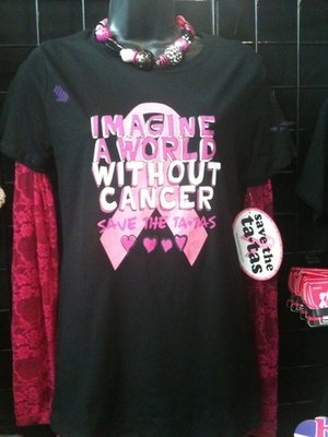 Tee-save the Ta Ta&#39;s imagine a world without cancer