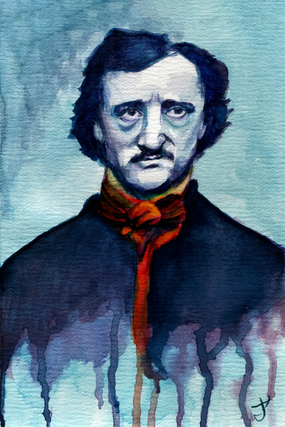 Edgar Allan Poe Watercolor Art Print Edgar Allan Poe Watercolor Art Print