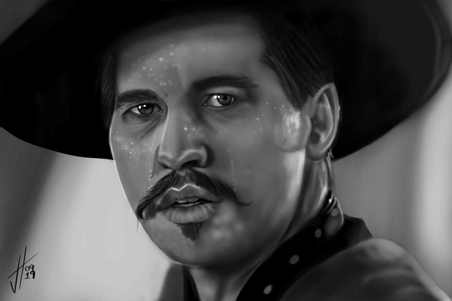 Val Kilmer Doc Holiday Tombstone portrait print Val Kilmer Doc Holiday Tombstone portrait print