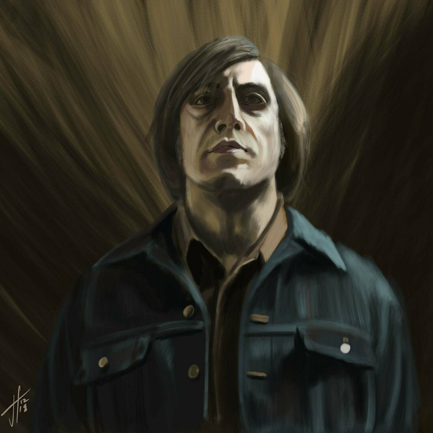 No Country For Old Men Anton Chigurh Javier Bardem Art Print No Country For Old Men Anton Chigurh Javier Bardem Art Print