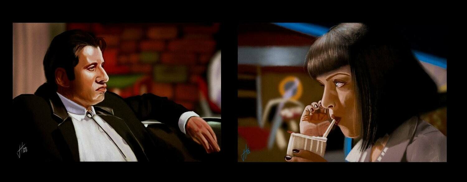 Pair of two Pulp Fiction art prints Pair of two Pulp Fiction art prints