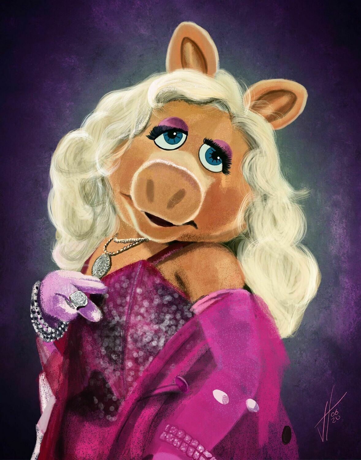 Miss Piggy Muppet art print Miss Piggy Muppet art print