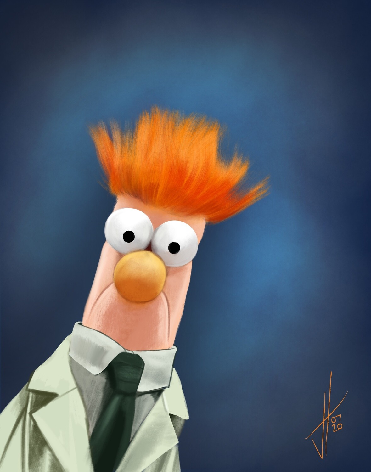 Beaker Muppet art print Beaker Muppet art print