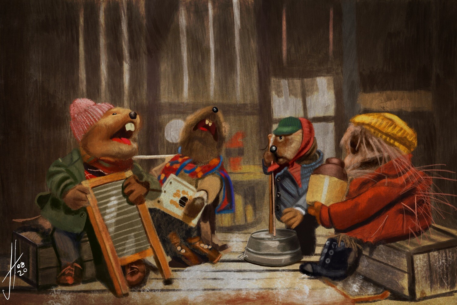 Emmet Otter's Jug Band art print Emmet Otter's Jug Band art print