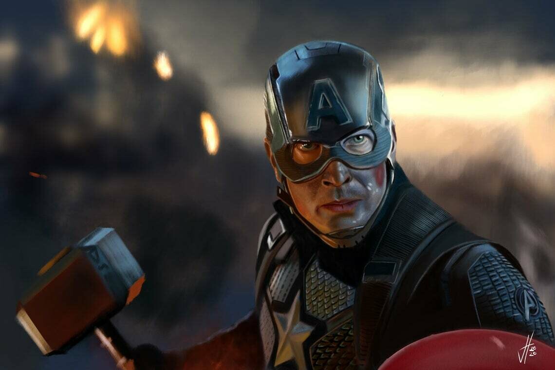 Captain America Chris Evans Art Print Captain America Chris Evans Art Print