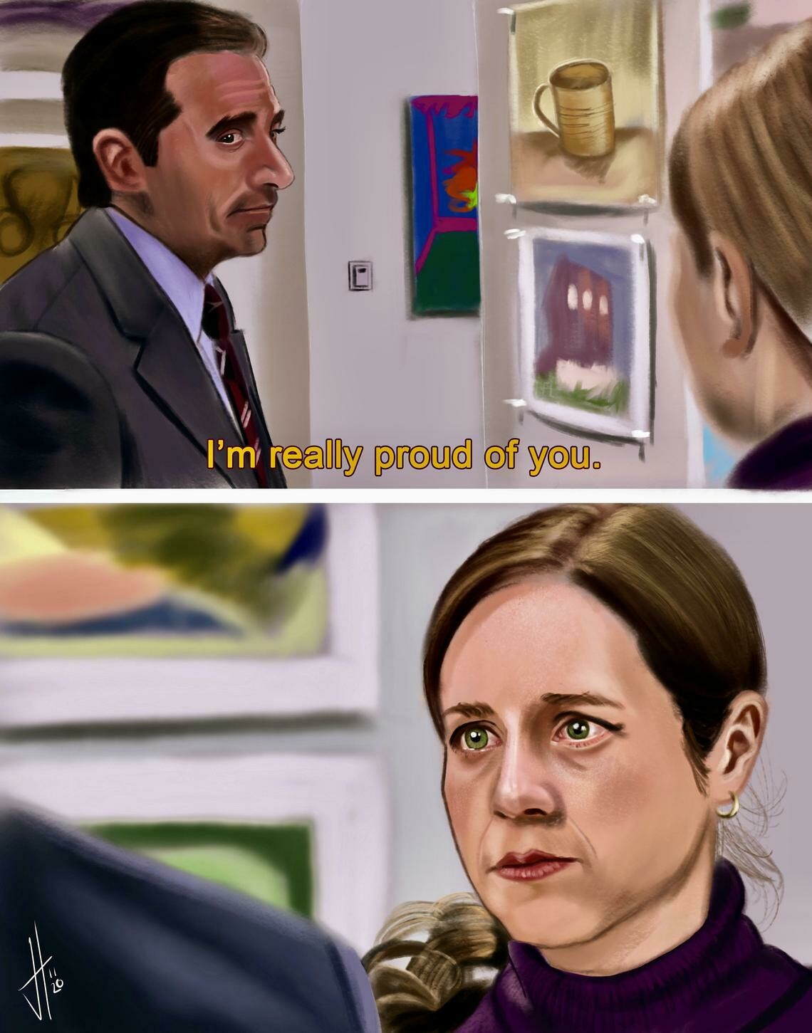 The Office Michael and Pam Art Print The Office Michael and Pam Art Print