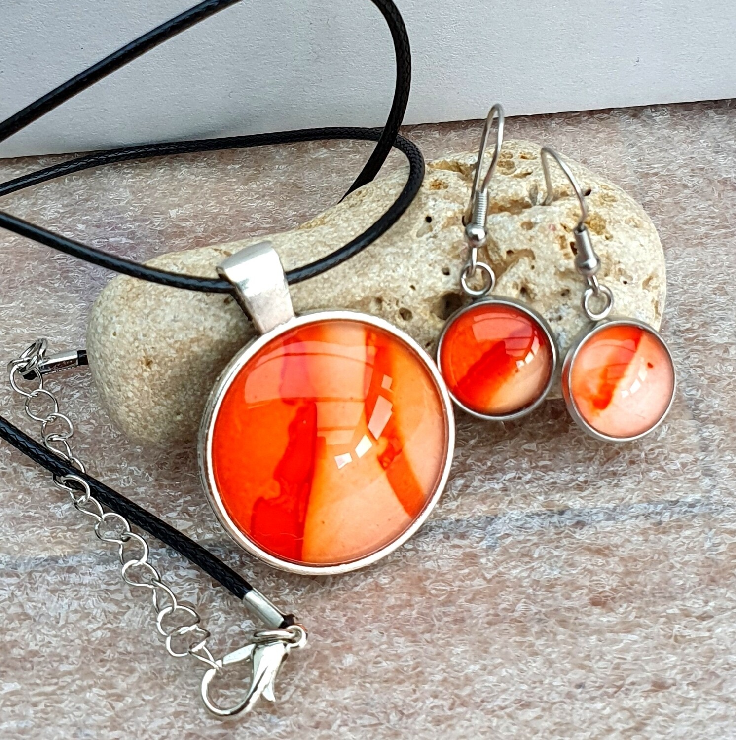 Semi Precious Stone Jewellery | 8-10mm Orange Coral | AqBeads.Uk