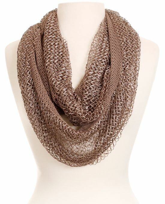 Dark Taupe Willows Infinity Scarf