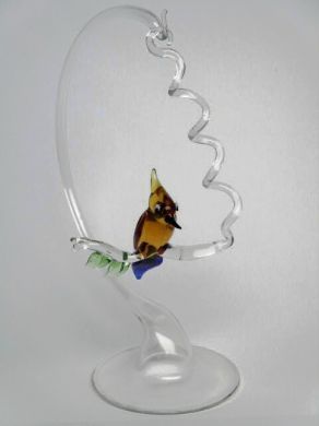 Glass Woodpecker and Stand