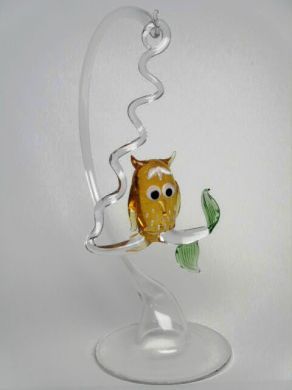 Glass Owl and Stand