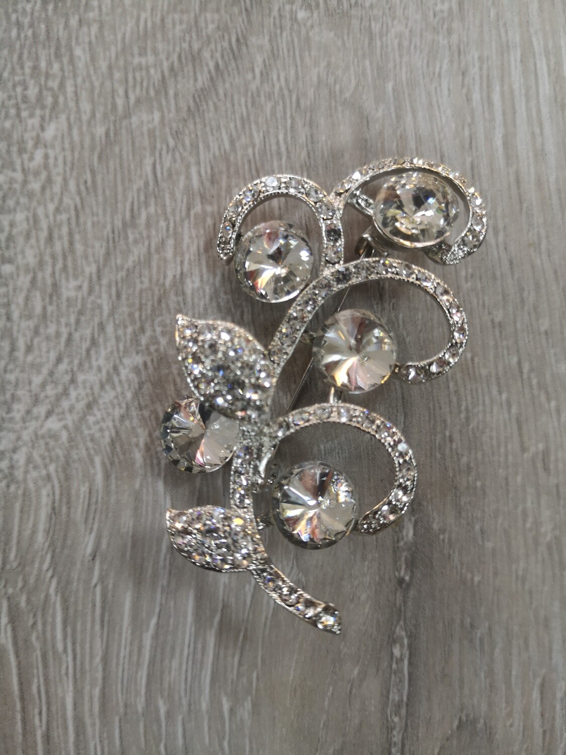 Haze Clear Diamanté 5 Stone Brooch