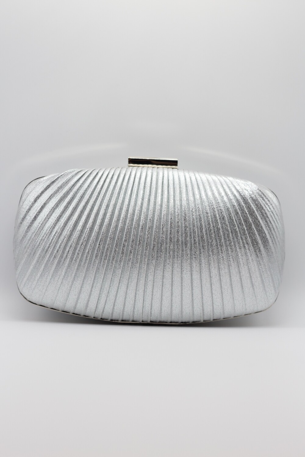 Brie Rounded Metallic Fabric Clutch
