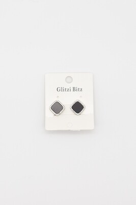 Cici Black Stone Stud Earring