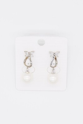 Tess Butterfly Drop Pearl Earring