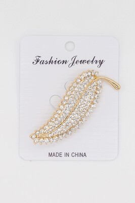Emma Leaf Crystal Brooch