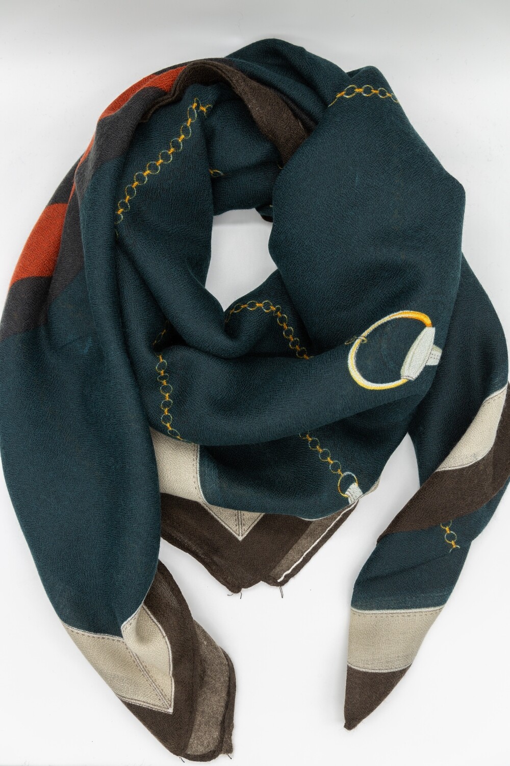 Nila Teal Printed Scarf