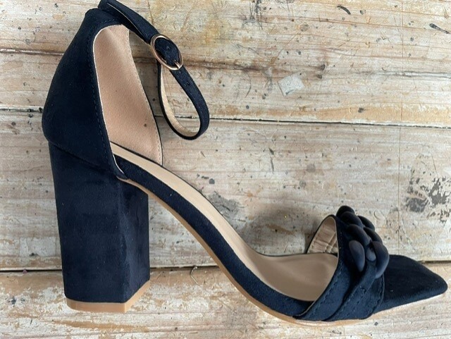 Block Heel - Navy