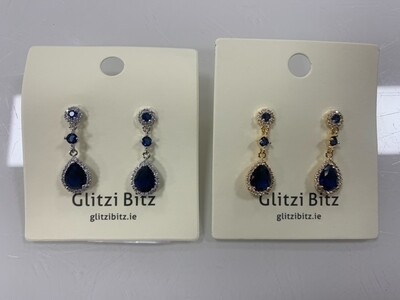Medium Drop Blue Earrings