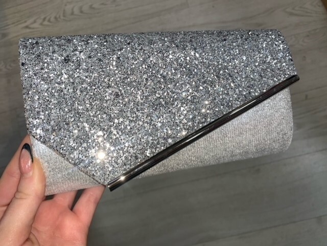 Silver glitter purse sale