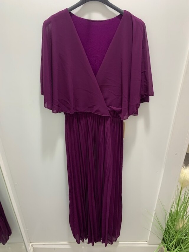 Purple Cape Style Midi Dress