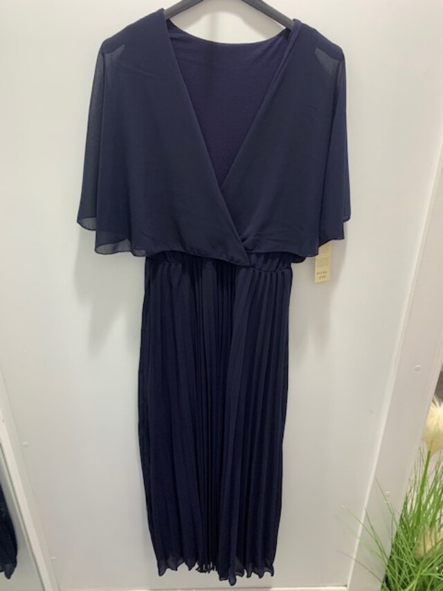 Navy Cape Style Midi Dress