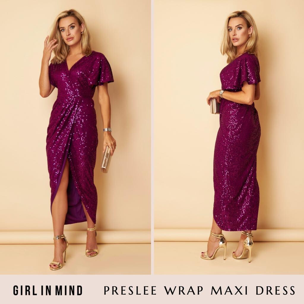 Presley Plum Sequin Dress