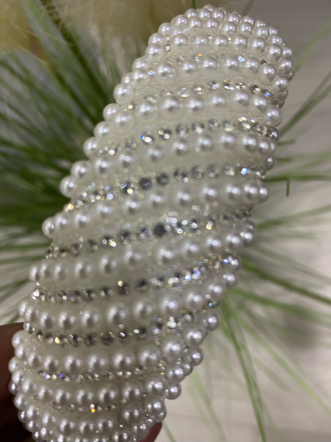 Pam White Pearl Hairband HB63