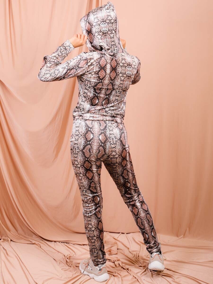 snake print 2 piece tracksuit
